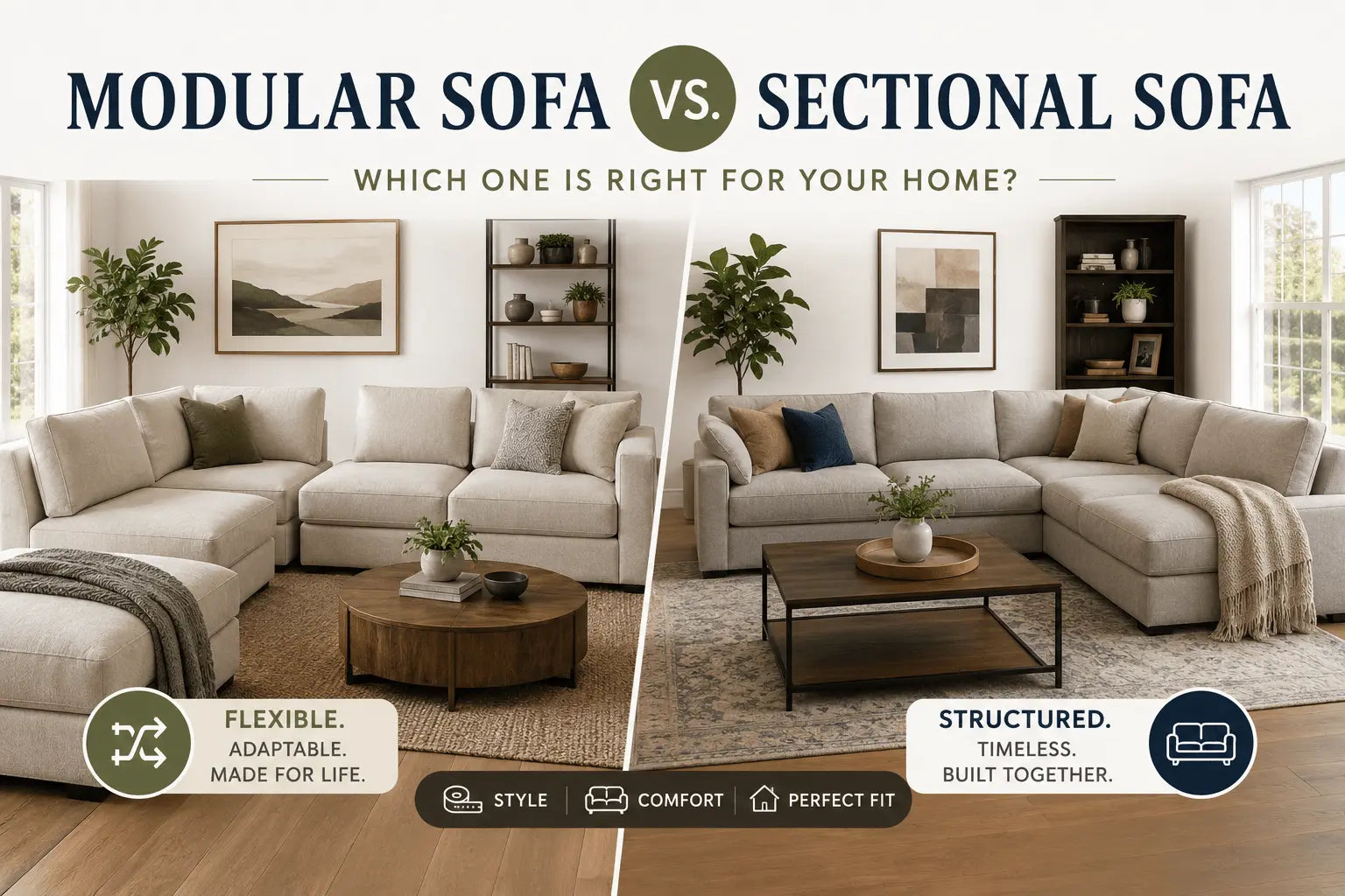 Modular Sofa vs. Sectional Sofa: Which One Is Right for Your Home? - Velvet Haven