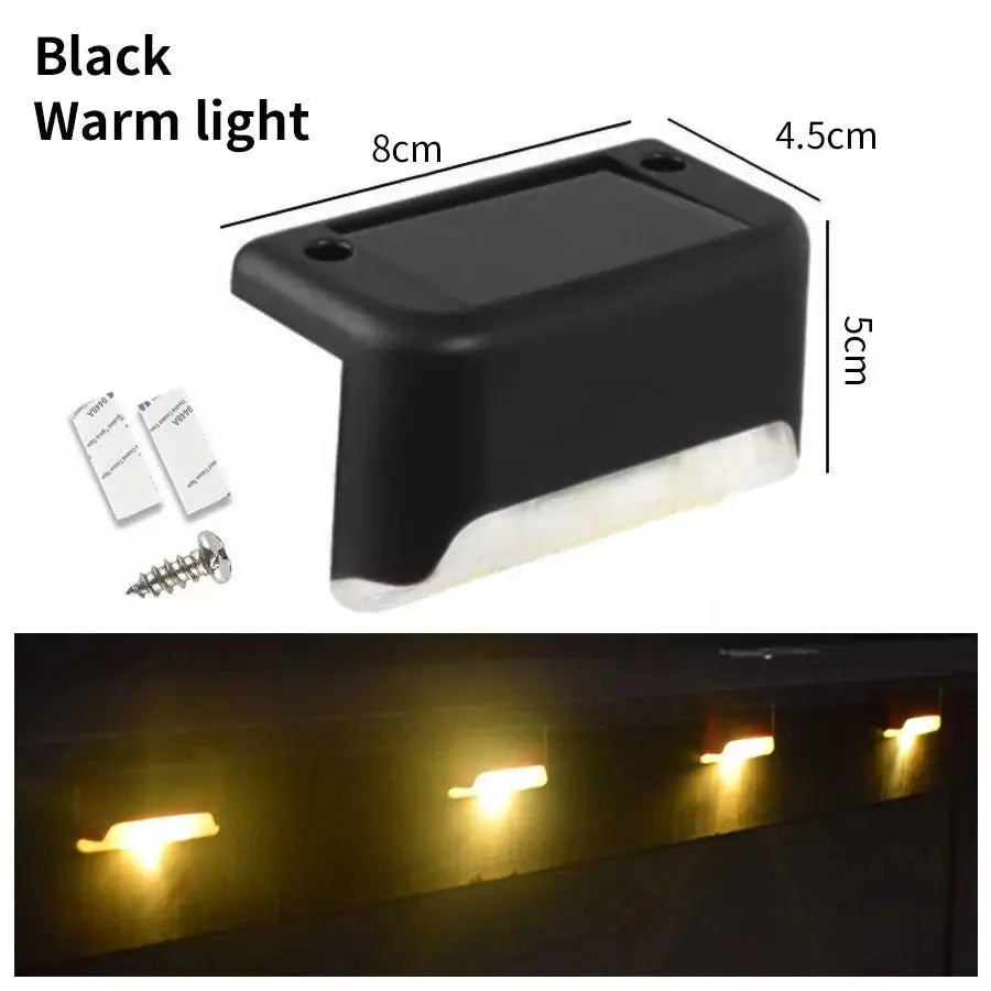 1-8 Pack Led Solar Step Lights Outdoor Fence Garden Lamp for Stairs Yard Patio Pathway Deck 3 Colors Waterproof RGB Sunlight - Velvet Haven