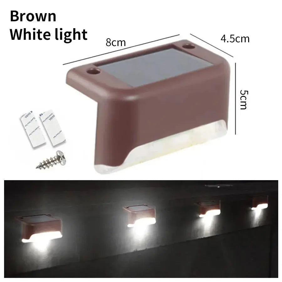 1-8 Pack Led Solar Step Lights Outdoor Fence Garden Lamp for Stairs Yard Patio Pathway Deck 3 Colors Waterproof RGB Sunlight - Velvet Haven