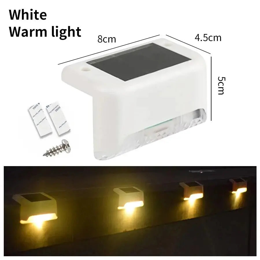 1-8 Pack Led Solar Step Lights Outdoor Fence Garden Lamp for Stairs Yard Patio Pathway Deck 3 Colors Waterproof RGB Sunlight - Velvet Haven