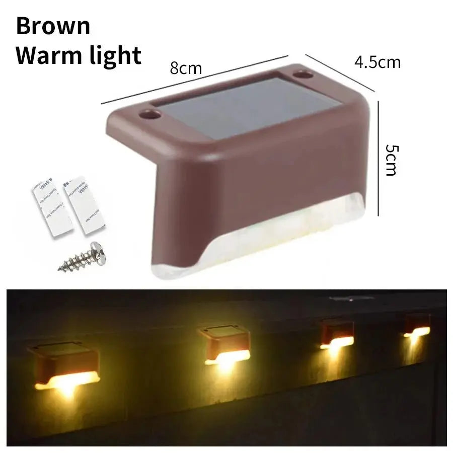 1-8 Pack Led Solar Step Lights Outdoor Fence Garden Lamp for Stairs Yard Patio Pathway Deck 3 Colors Waterproof RGB Sunlight - Velvet Haven