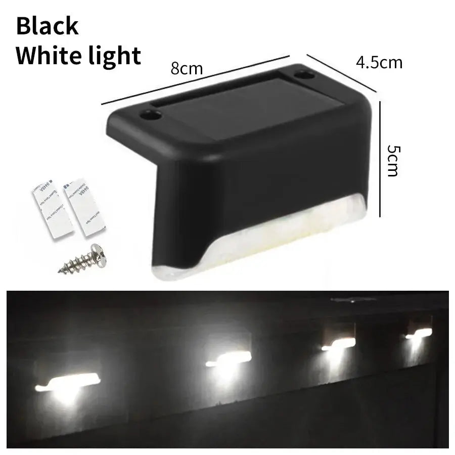 1-8 Pack Led Solar Step Lights Outdoor Fence Garden Lamp for Stairs Yard Patio Pathway Deck 3 Colors Waterproof RGB Sunlight - Velvet Haven