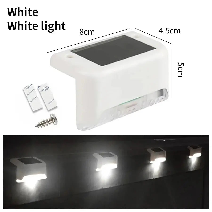 1-8 Pack Led Solar Step Lights Outdoor Fence Garden Lamp for Stairs Yard Patio Pathway Deck 3 Colors Waterproof RGB Sunlight - Velvet Haven