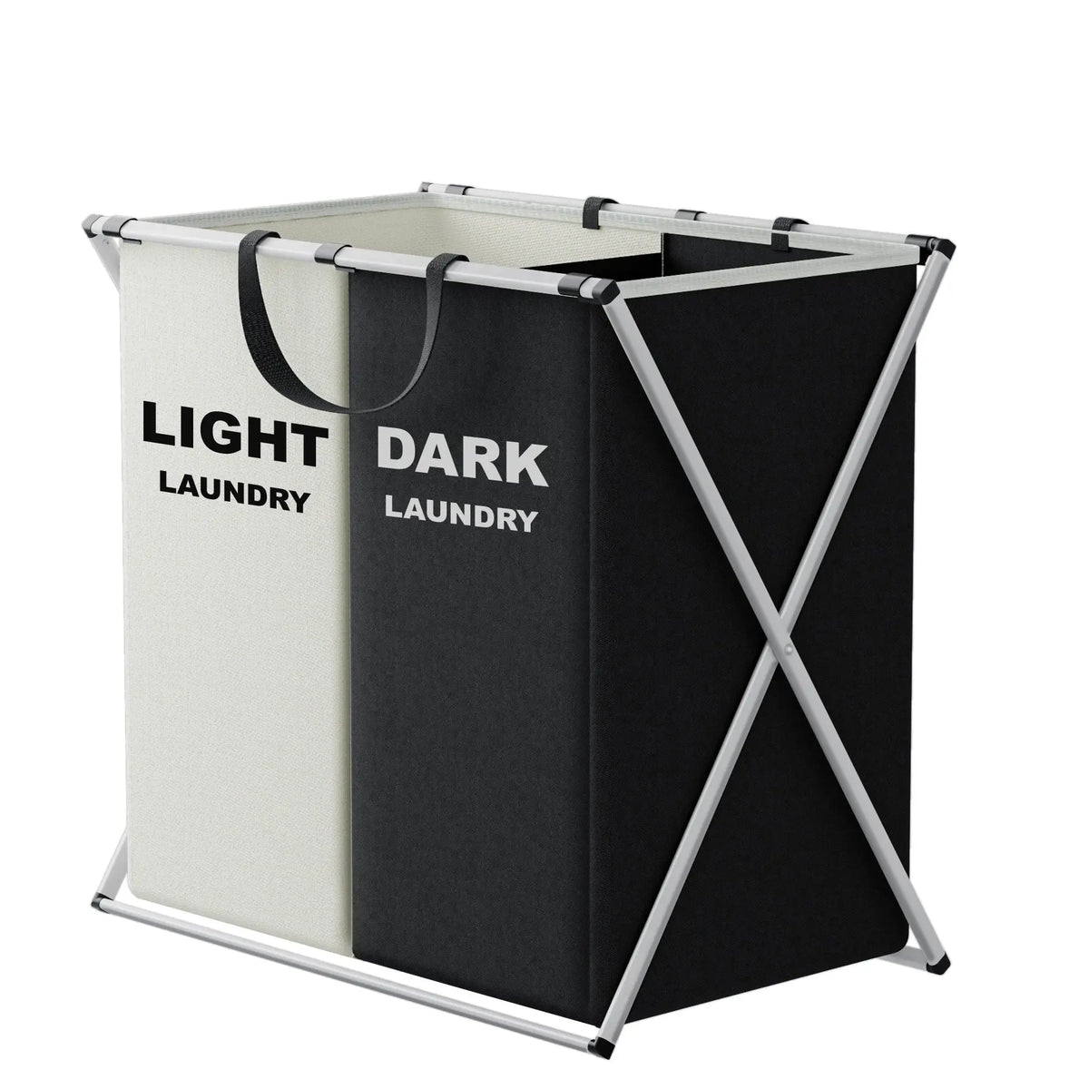 1 PC Large Laundry Hamper 3 Sections Divided Laundry Basket Foldable Washing Bin Dirty Cloth Storage Bag - Velvet Haven