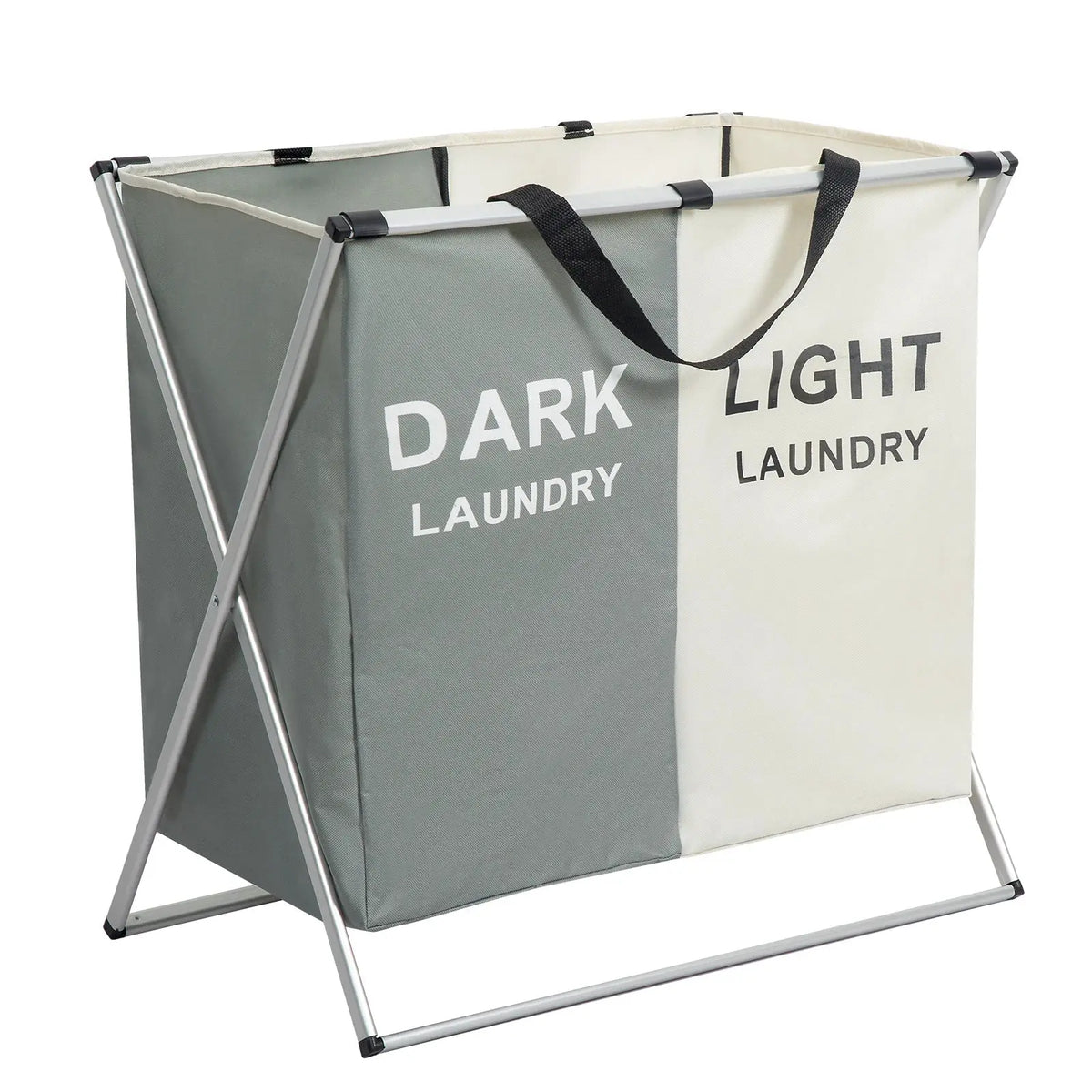 1 PC Large Laundry Hamper 3 Sections Divided Laundry Basket Foldable Washing Bin Dirty Cloth Storage Bag - Velvet Haven