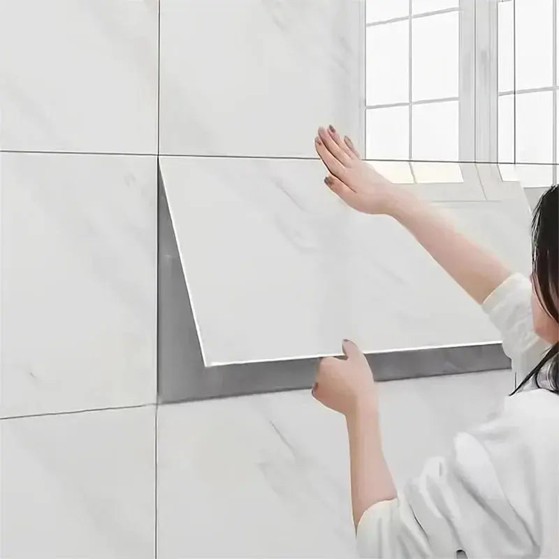 10-20Pcs Self-adhesive Marble Tiles Sticker Waterproof 30cmx60cm Tiles Floor Stickers PVC Tile Kitchen Bathroom Wall Sticker ﻿ - Velvet Haven