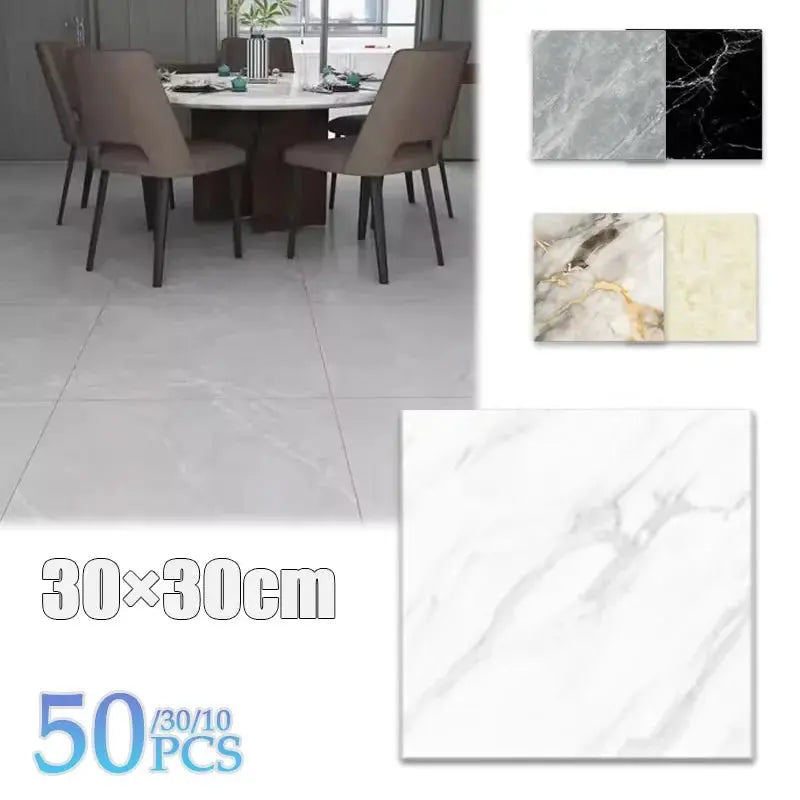 10-50PCS Marble Style Floor Stickers Thickened Self-adhesive Flooring Wear-resistant PVC Flooring Stickers Household Floor Mats - Velvet Haven