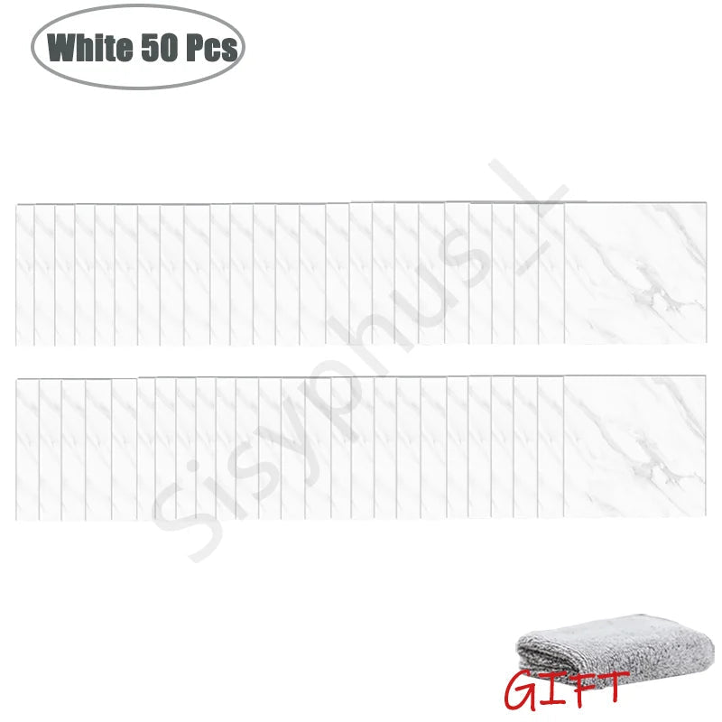 Self-Adhesive PVC Marble Wall & Floor Tile Stickers (10–50 Pieces) - Velvet Haven