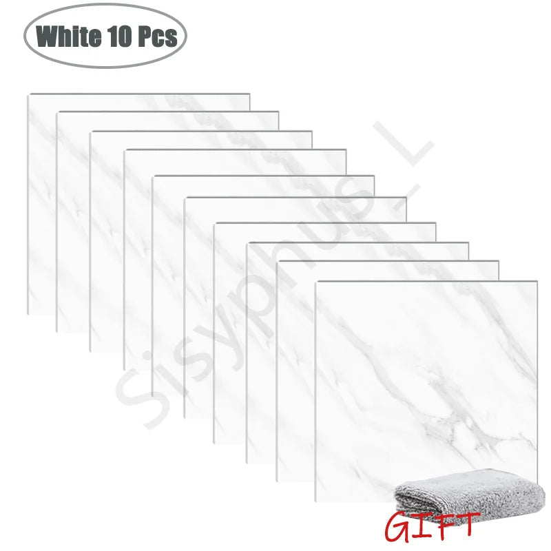Self-Adhesive PVC Marble Wall & Floor Tile Stickers (10–50 Pieces) - Velvet Haven