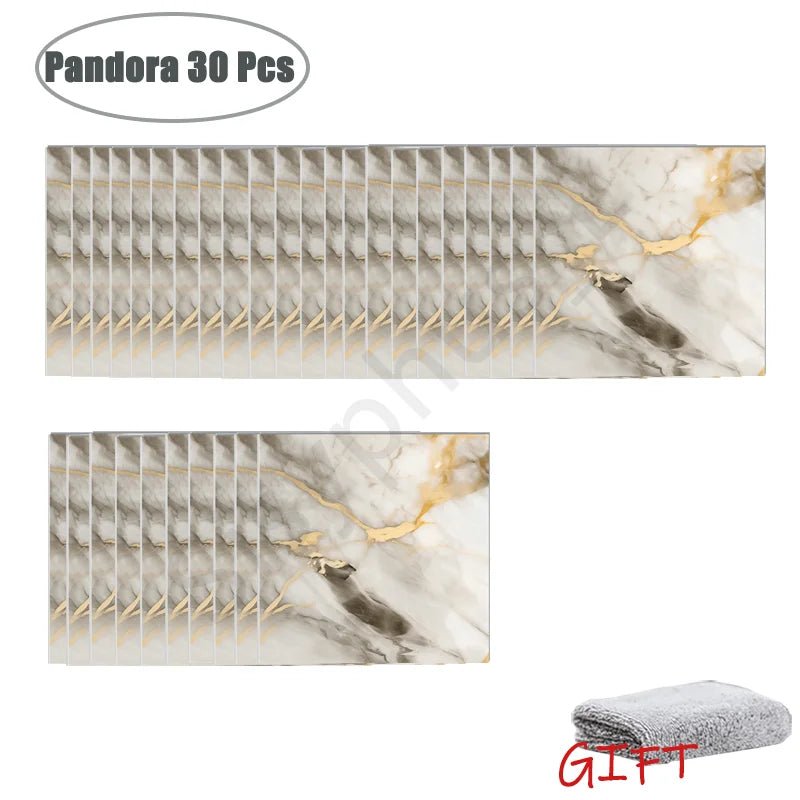 Self-Adhesive PVC Marble Wall & Floor Tile Stickers (10–50 Pieces) - Velvet Haven
