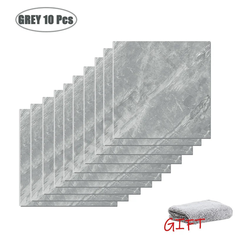 Self-Adhesive PVC Marble Wall & Floor Tile Stickers (10–50 Pieces) - Velvet Haven