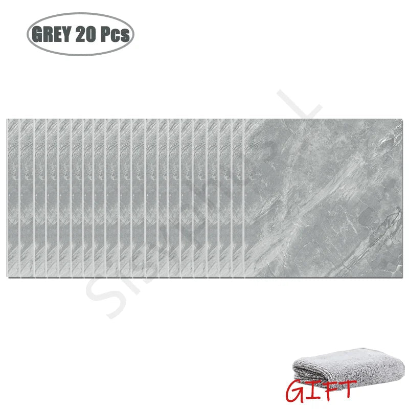 Self-Adhesive PVC Marble Wall & Floor Tile Stickers (10–50 Pieces) - Velvet Haven