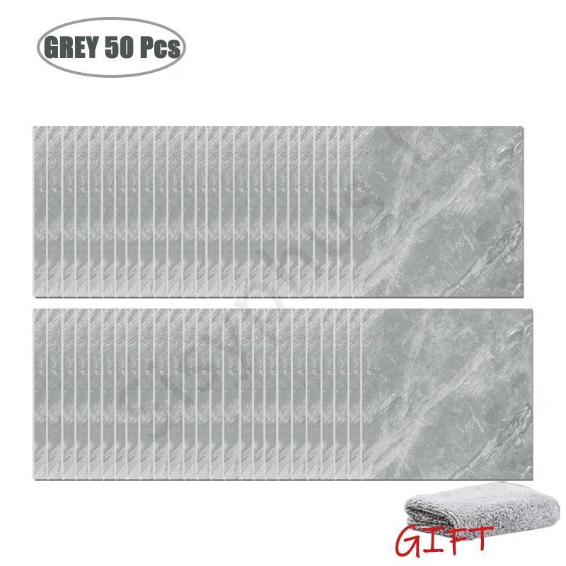Self-Adhesive PVC Marble Wall & Floor Tile Stickers (10–50 Pieces) - Velvet Haven