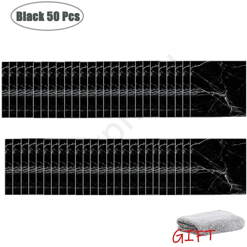 Self-Adhesive PVC Marble Wall & Floor Tile Stickers (10–50 Pieces) - Velvet Haven