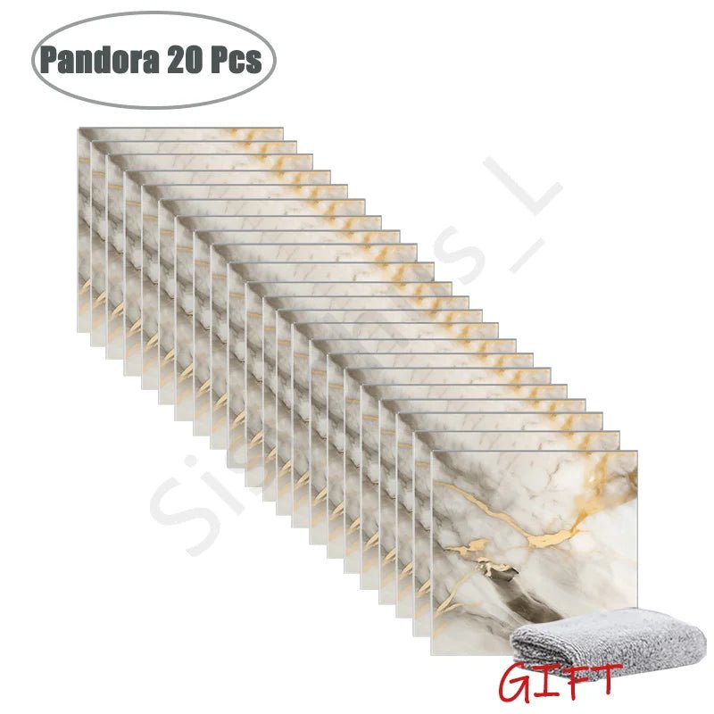 Self-Adhesive PVC Marble Wall & Floor Tile Stickers (10–50 Pieces) - Velvet Haven