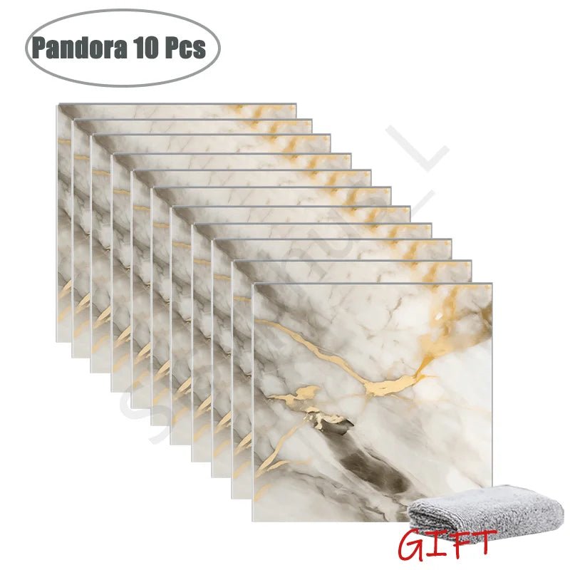 Self-Adhesive PVC Marble Wall & Floor Tile Stickers (10–50 Pieces) - Velvet Haven