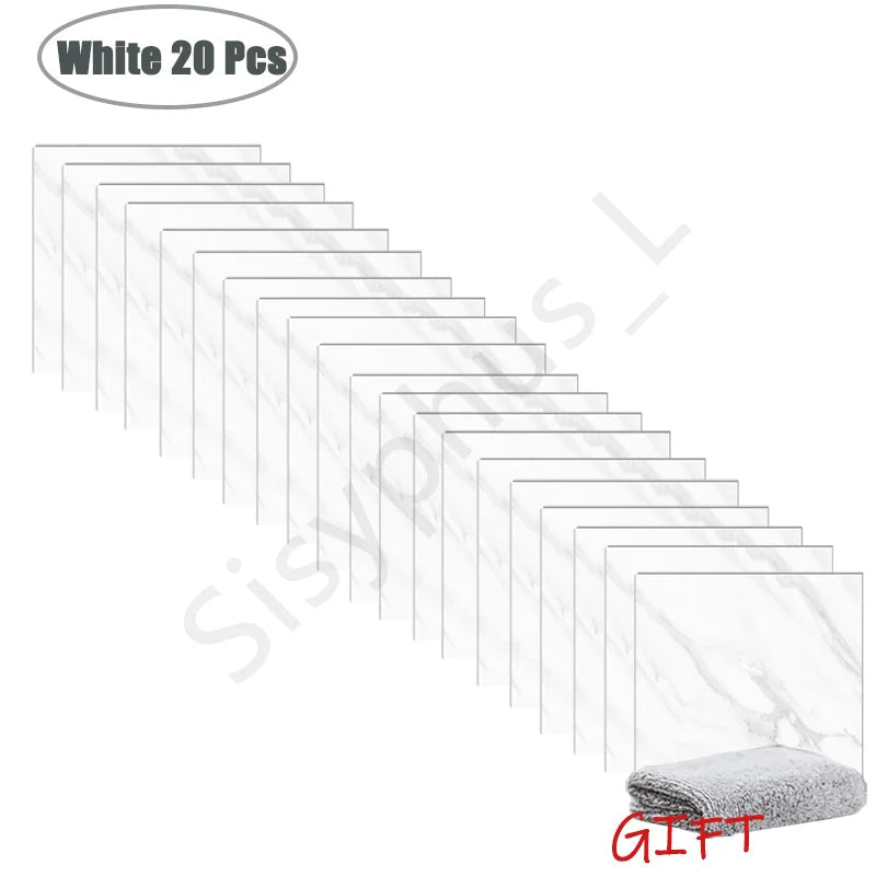 Self-Adhesive PVC Marble Wall & Floor Tile Stickers (10–50 Pieces) - Velvet Haven