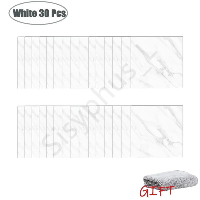 Self-Adhesive PVC Marble Wall & Floor Tile Stickers (10–50 Pieces) - Velvet Haven