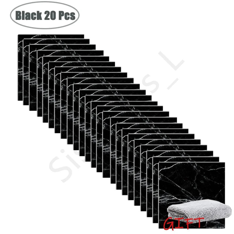 Self-Adhesive PVC Marble Wall & Floor Tile Stickers (10–50 Pieces) - Velvet Haven