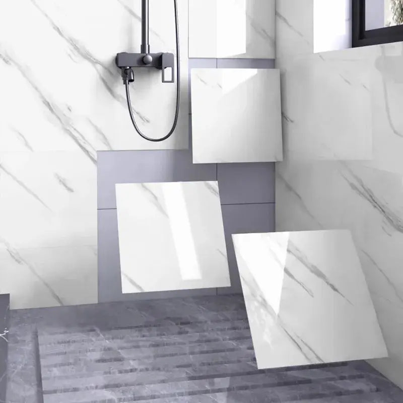 10-50PCS Thickened Self-adhesive Decor Wall Sticker Marble Tile Floor Sticker PVC Waterproof Toilet Kitchen Wall Sticker Bedroom - Velvet Haven