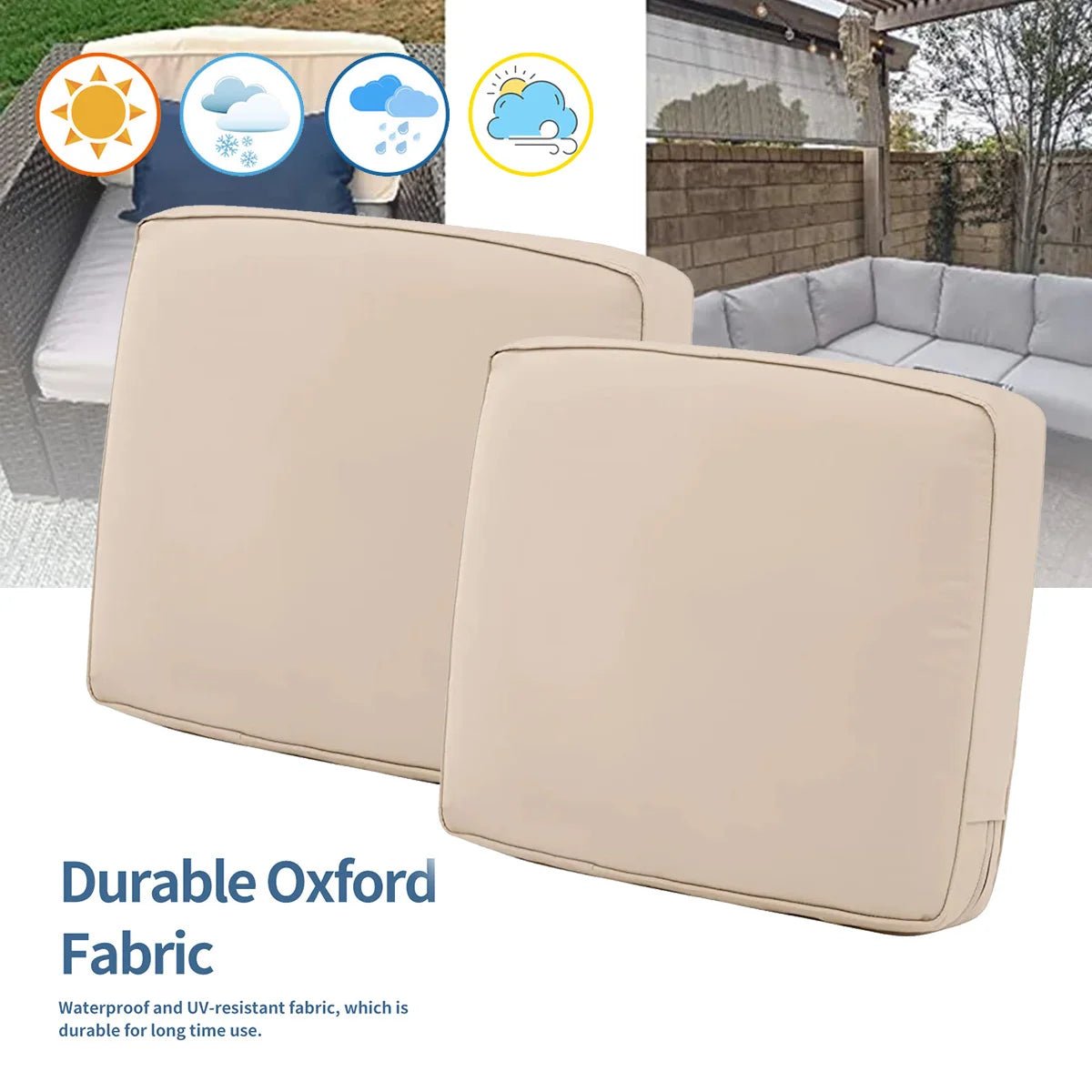 600D waterproof patio chair cushion cover protecting an outdoor seat cushion
