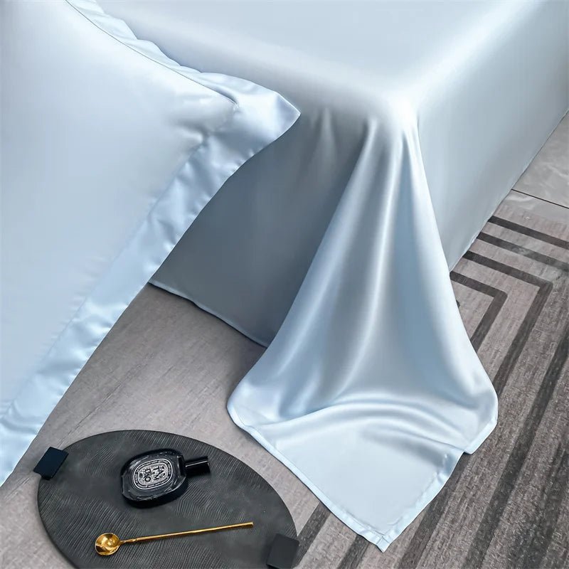 100% Bamboo Bed Sheet Flat Bed Sheets Luxury Flat Sheet Solid Color Single/Double/King/Queen Size Bed Linens Summer Cooling 2024 - Velvet Haven