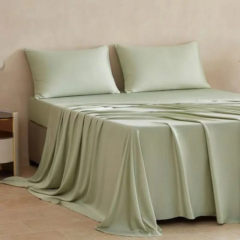 100% Bamboo Fibre Bedsheet Twin Queen King Size Flat Sheet Summer Solid Color Antibacterial Cooling Single And Double Bed Linens - Velvet Haven