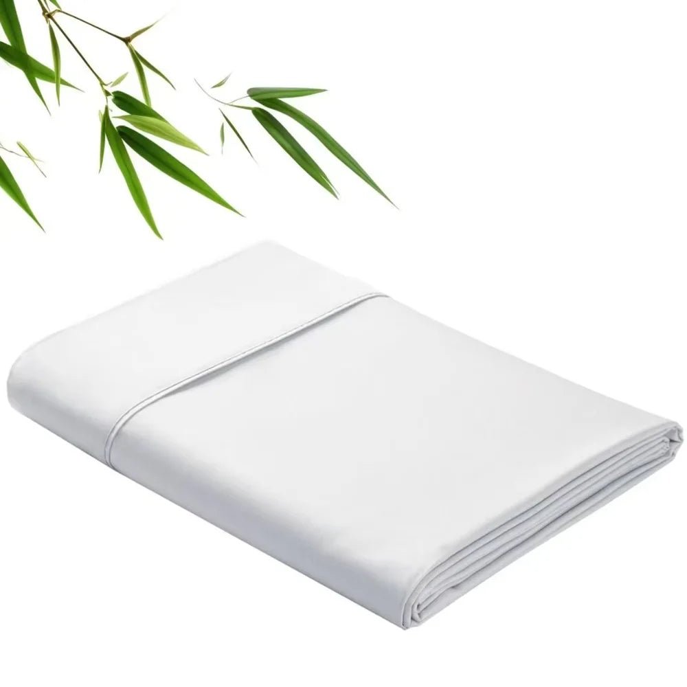 100% Bamboo Fibre Bedsheet Twin Queen King Size Flat Sheet Summer Solid Color Antibacterial Cooling Single And Double Bed Linens - Velvet Haven