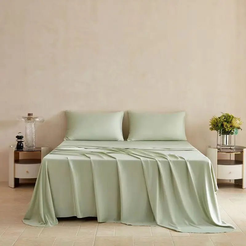 100% Bamboo Fibre Bedsheet Twin Queen King Size Flat Sheet Summer Solid Color Antibacterial Cooling Single And Double Bed Linens - Velvet Haven