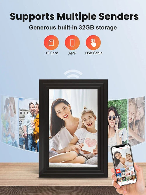 10.1 Inch WiFi Digital Photo Frame, 32GB Touch Screen - Velvet Haven