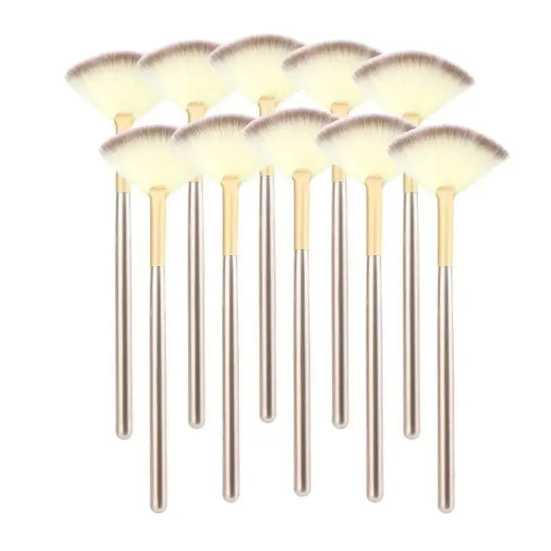 10/20/50PCS Multi-purpose Fan Shaped Brush Soft Highlighter Blusher Contour Loose Powder Brush Facial Mask Brush Beauty Tools - Velvet Haven