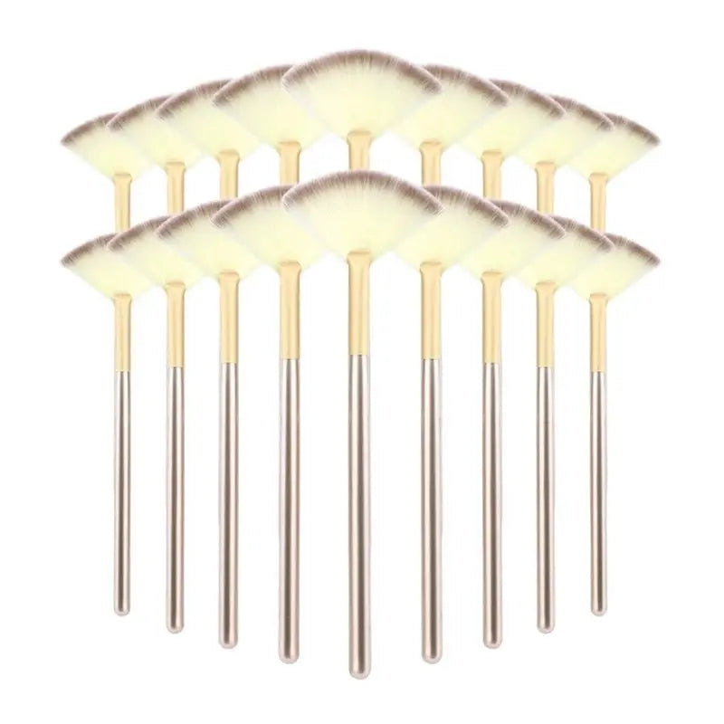 10/20/50PCS Multi-purpose Fan Shaped Brush Soft Highlighter Blusher Contour Loose Powder Brush Facial Mask Brush Beauty Tools - Velvet Haven