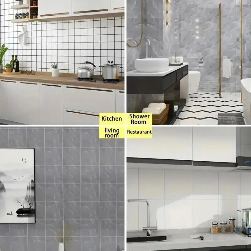 10/20pc 30x30cm Imitation Marble Wall Sticker PVC Self-adhesive Floor Sticker Waterproof Bathroom Living Room Kitchen Home Decor - Velvet Haven