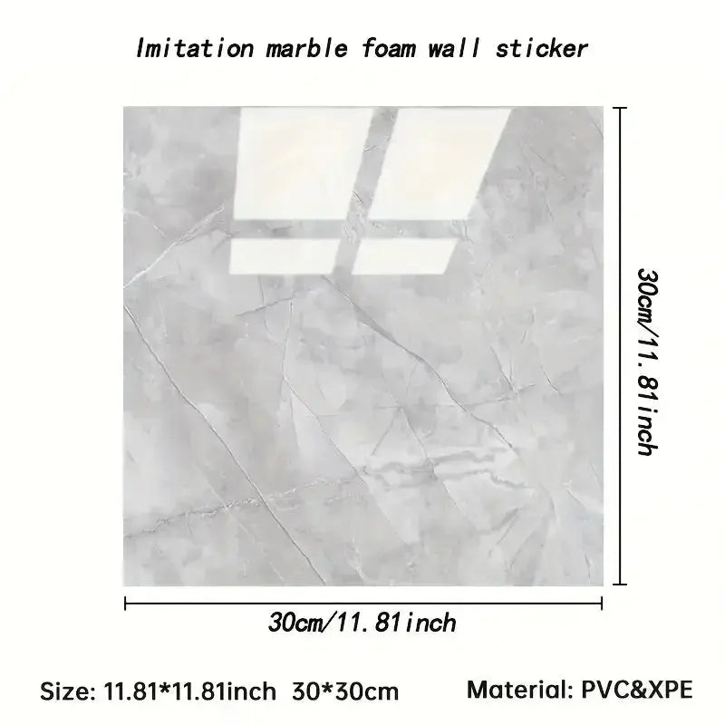10/20pc 30x30cm Imitation Marble Wall Sticker PVC Self-adhesive Floor Sticker Waterproof Bathroom Living Room Kitchen Home Decor - Velvet Haven
