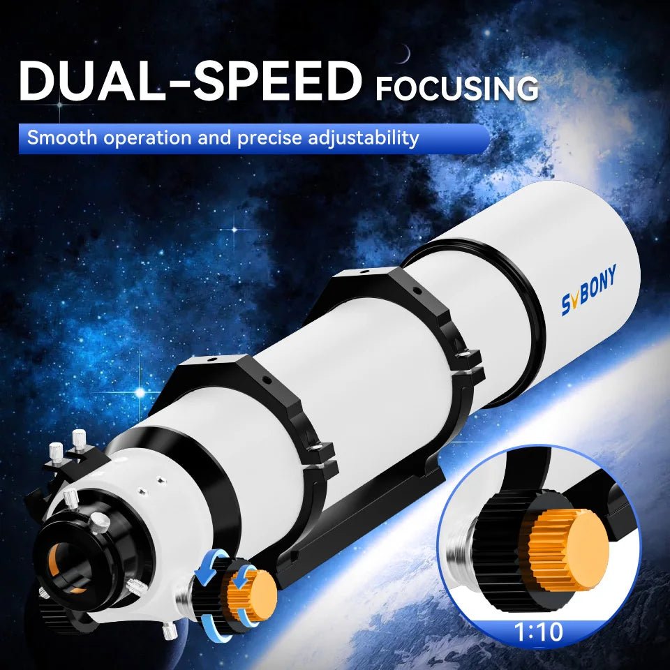 102mm Aperture Refractor Telescope with Dual-Speed Focuser for Deep Sky Astrophotography - Velvet Haven