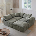 108 Inch Modern Cloud L-Shaped Fabric Sectional Sofa Bed - Velvet Haven