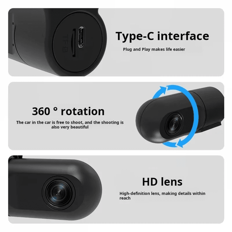 1080P Wifi Dash Camera IR Night Vision, 360° Rotation, APP Control–Smart Video Recording Car Camera For Cars - Velvet Haven