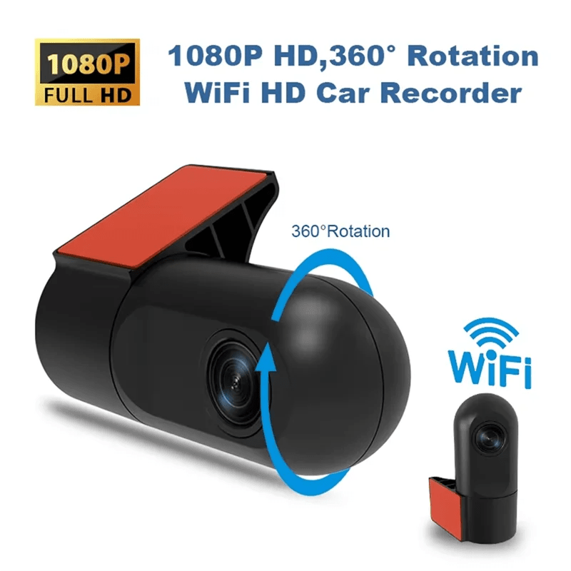 1080P Wifi Dash Camera IR Night Vision, 360° Rotation, APP Control–Smart Video Recording Car Camera For Cars - Velvet Haven