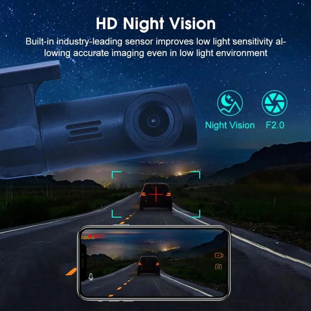 1080P Wifi USB MINI smart car connected to power DVR Dash camera night vision video recorder - Velvet Haven