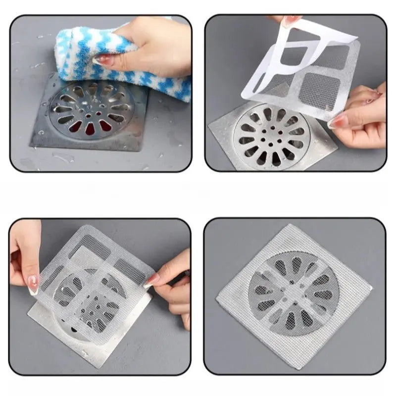 10pcs Disposable Shower Drain Hair Catcher Mesh Shower Drain Covers Floor Sink Strainer Filter Hair Stopper For Bathroom Kitchen - Velvet Haven