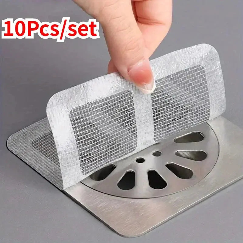10pcs Disposable Shower Drain Hair Catcher Mesh Shower Drain Covers Floor Sink Strainer Filter Hair Stopper For Bathroom Kitchen - Velvet Haven