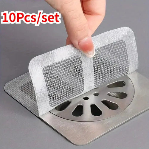 10pcs Disposable Shower Drain Hair Catcher Mesh Shower Drain Covers Floor Sink Strainer Filter Hair Stopper For Bathroom Kitchen - Velvet Haven