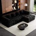 120" Boneless-Couch L-Shaped Sofa for Living Room, Cloud Couch with Chaise Lounge, Sectional Upholstered Chenille, Customized - Velvet Haven