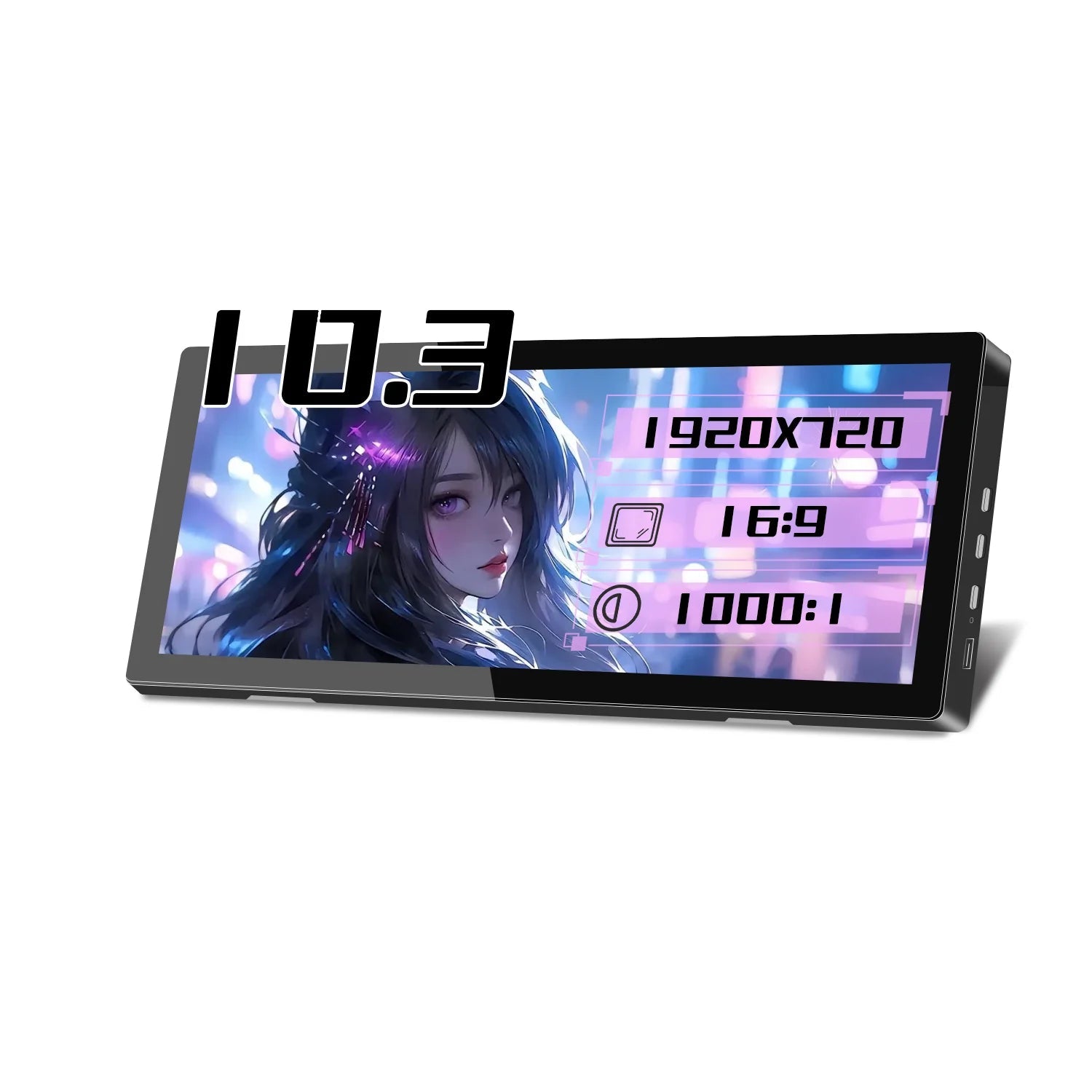 12.3 Inch 1920x720 HD Capacitive Touch Screen Monitor Portable LCD Display with HDMI Input for PC Laptop Industrial Equipment - Velvet Haven