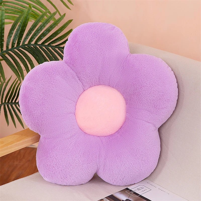 Soft plush flower throw pillow for bedroom, sofa, window seat, and home décor