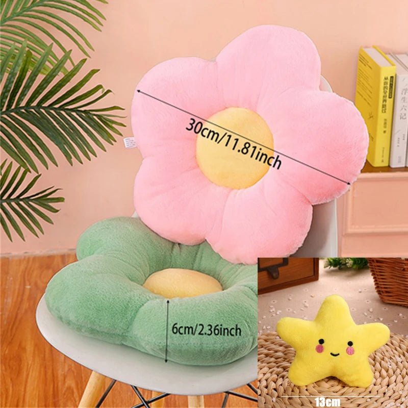 Soft plush flower throw pillow for bedroom, sofa, window seat, and home décor