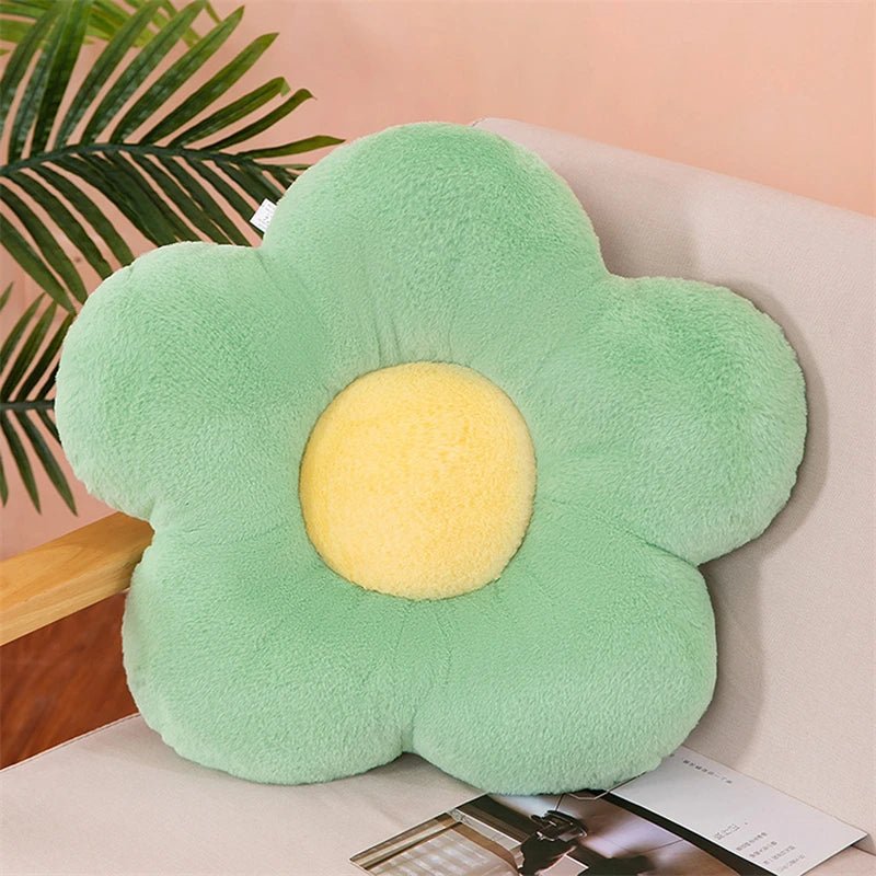 Soft plush flower throw pillow for bedroom, sofa, window seat, and home décor