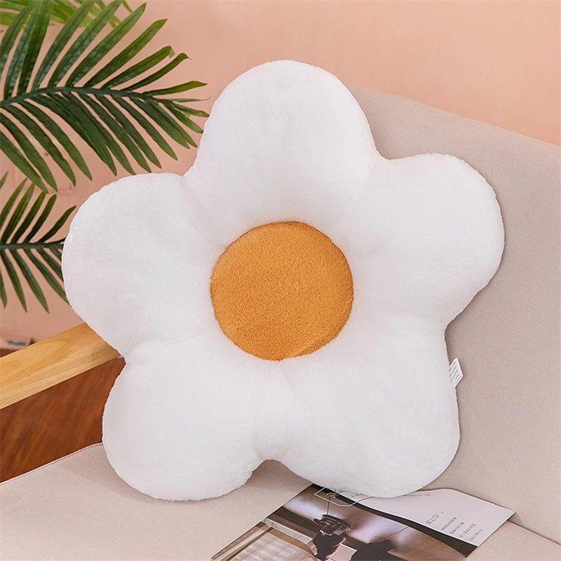 Soft plush flower throw pillow for bedroom, sofa, window seat, and home décor