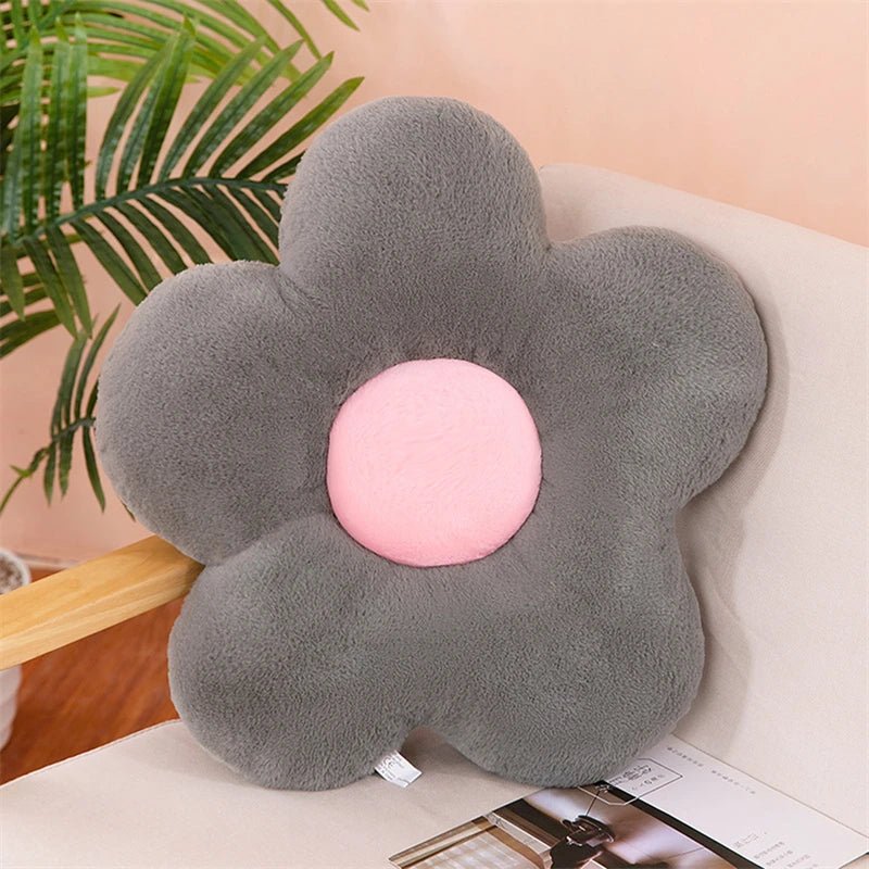 Soft plush flower throw pillow for bedroom, sofa, window seat, and home décor