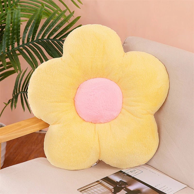 Soft plush flower throw pillow for bedroom, sofa, window seat, and home décor